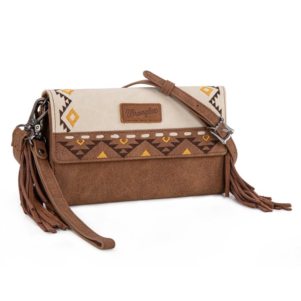 Wrangler Aztec Fringe Crossbody Wallet - Picture 3 of 9